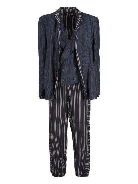 Giorgio Armani Pre-Owned striped-pattern suit (set of three)