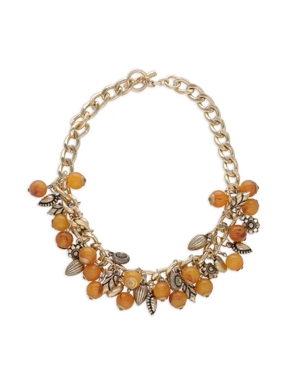 Delman flower-pendants necklace - Oro