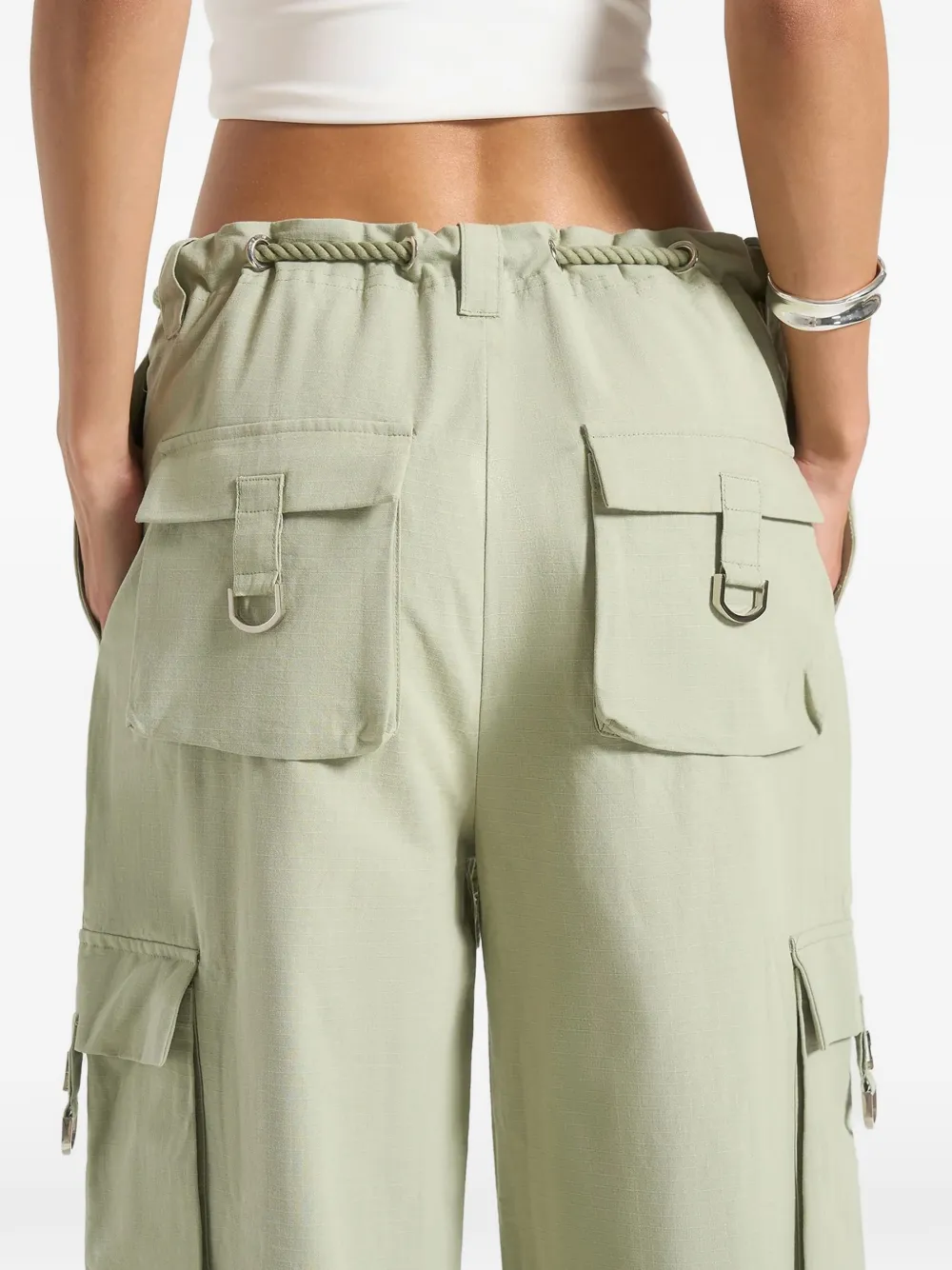 Manière De Voir Rosa Tie Cargo Trousers In Green