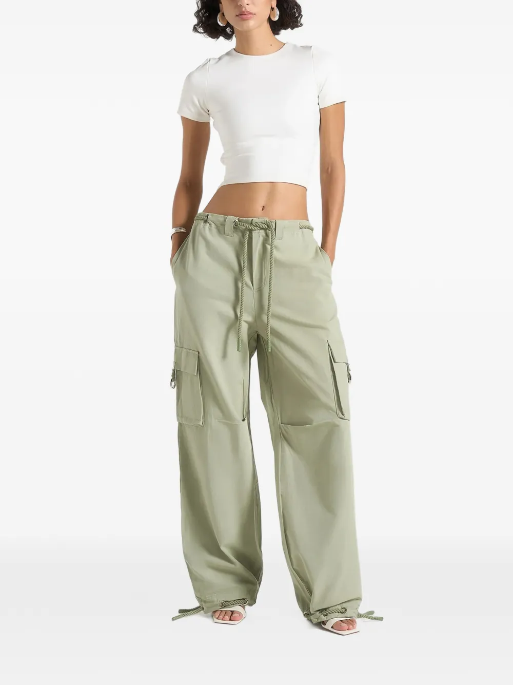 Manière De Voir Rosa ripstop cargo broek in parachute-stijl Groen