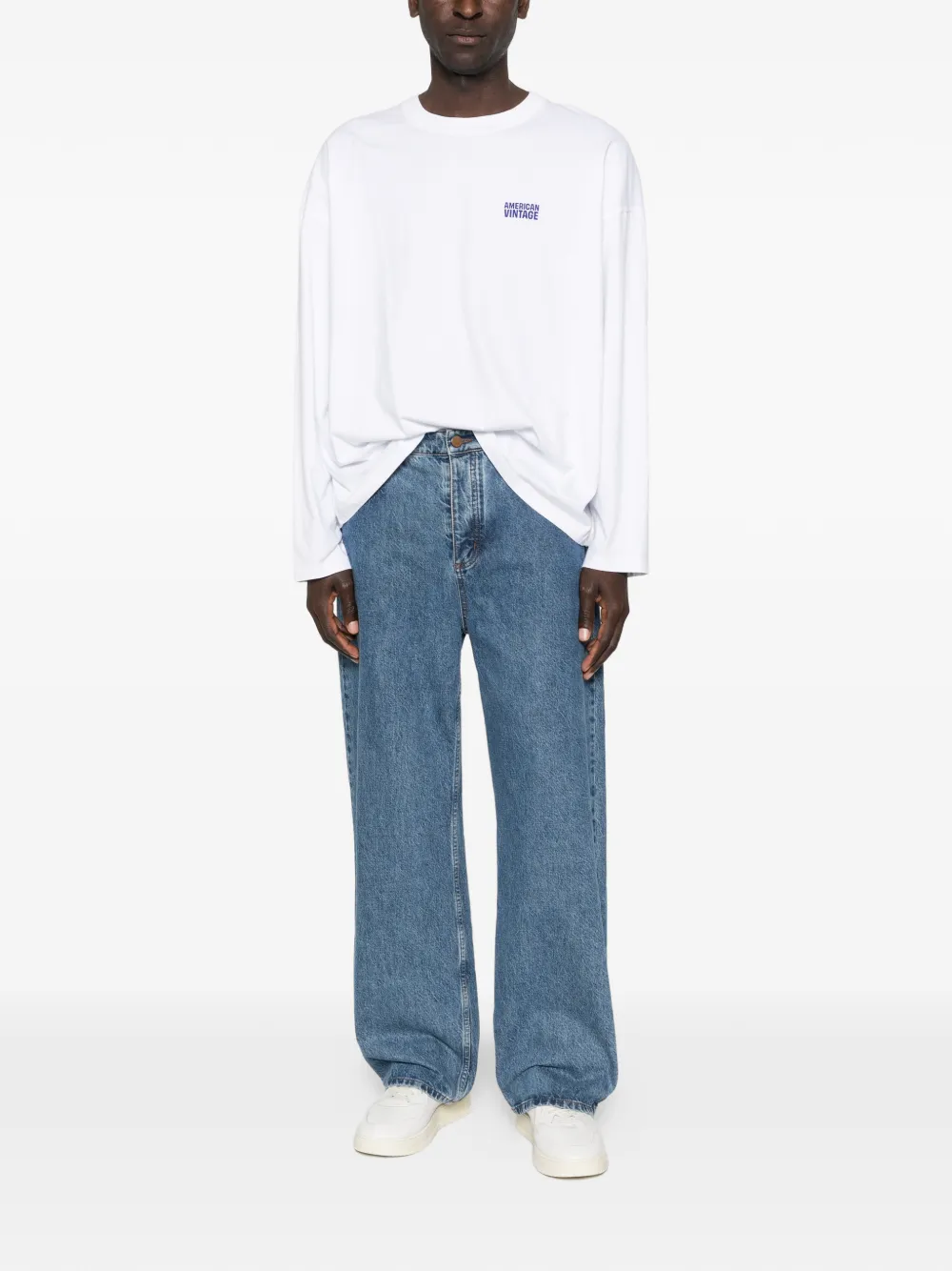 American Vintage Gixy long-sleeve T-shirt - Wit