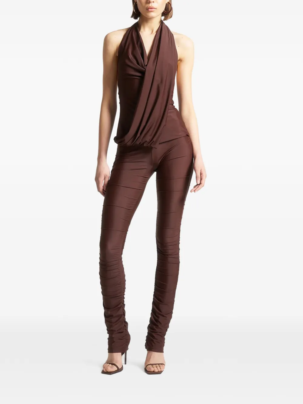 Manière De Voir ruched leggings - Bruin