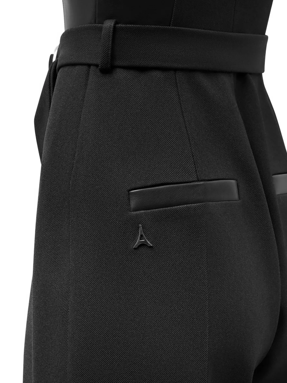 Manière De Voir Sabine Pleated Belted Jumpsuit In Blue