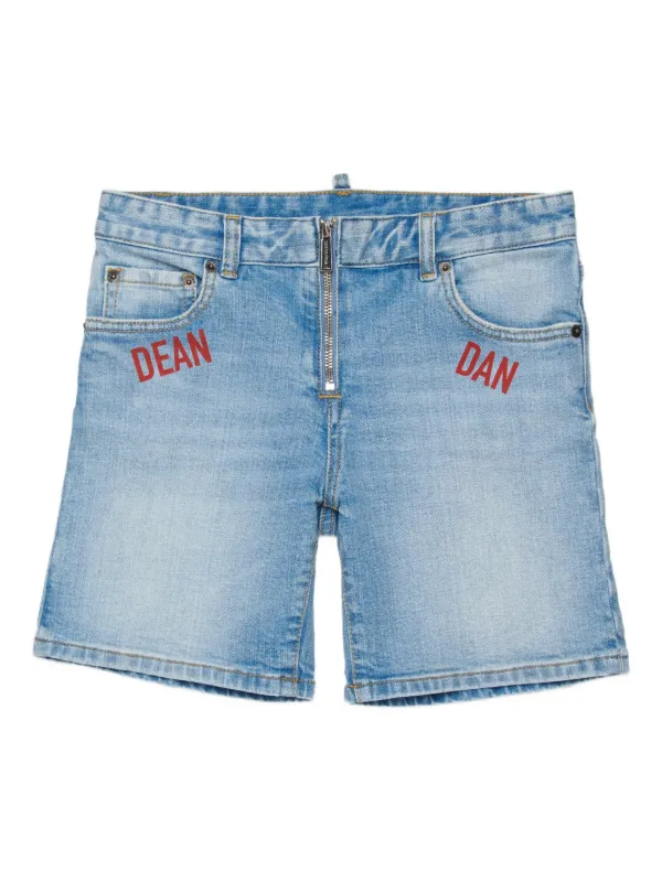 A07268 新品 DSQUARED2 COMBAT JEAN キッズ：10Y DSQUARED2 KIDS Zip Denim Shorts | Blue | FARFETCH
