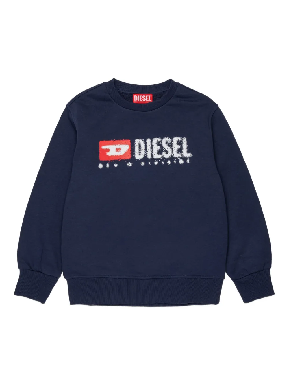 Diesel Kids logo-print crew-neck sweater - Blu