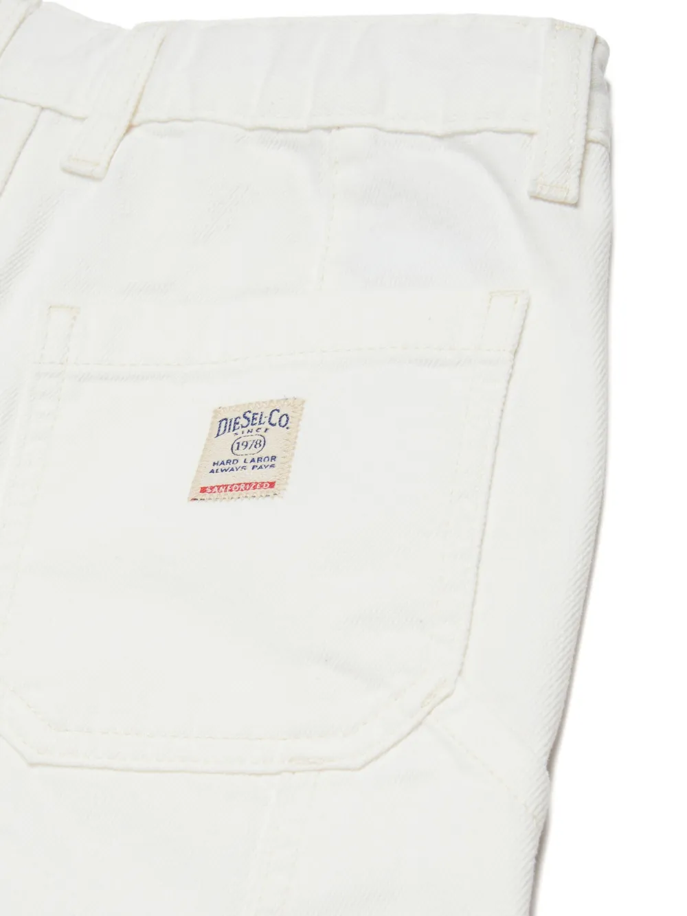 Diesel D-bart Appliqué Logo Denim Shorts In White