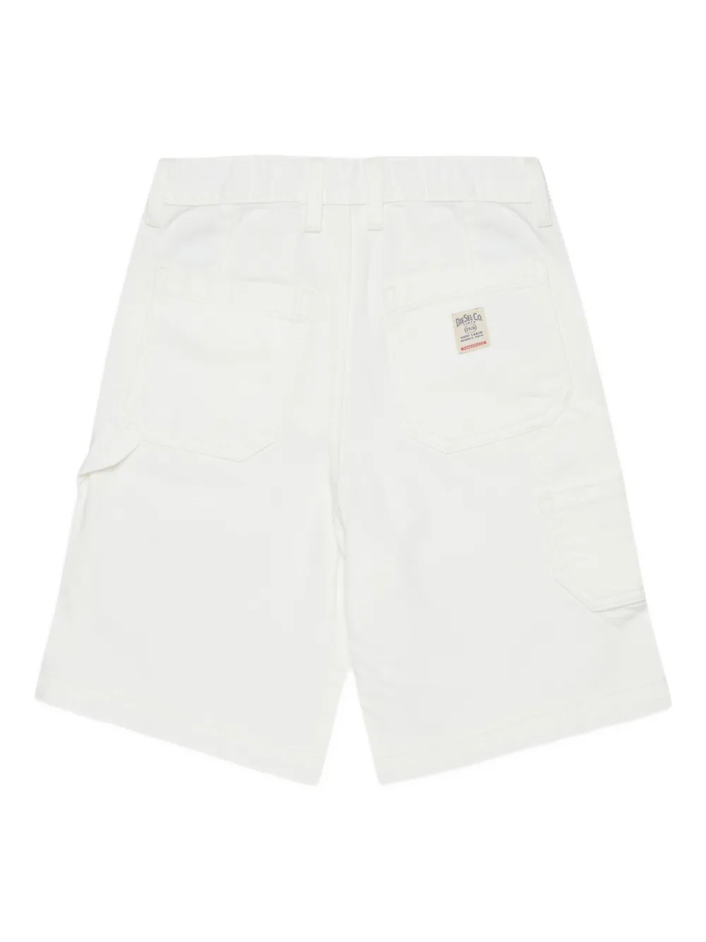 Diesel D-bart Appliqué Logo Denim Shorts In White