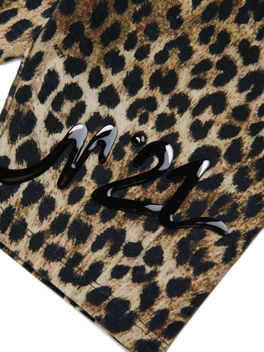 Leopard Print Logo Shorts