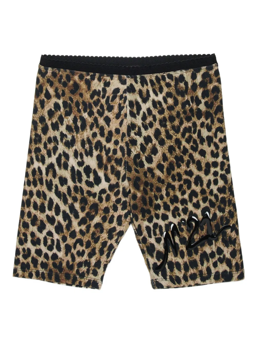 Nº21 Kids Shorts con stampa leopardata e logo - Marrone