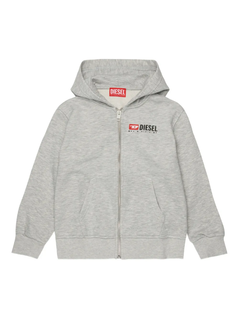 Diesel Kids logo-print hoodie - Grigio