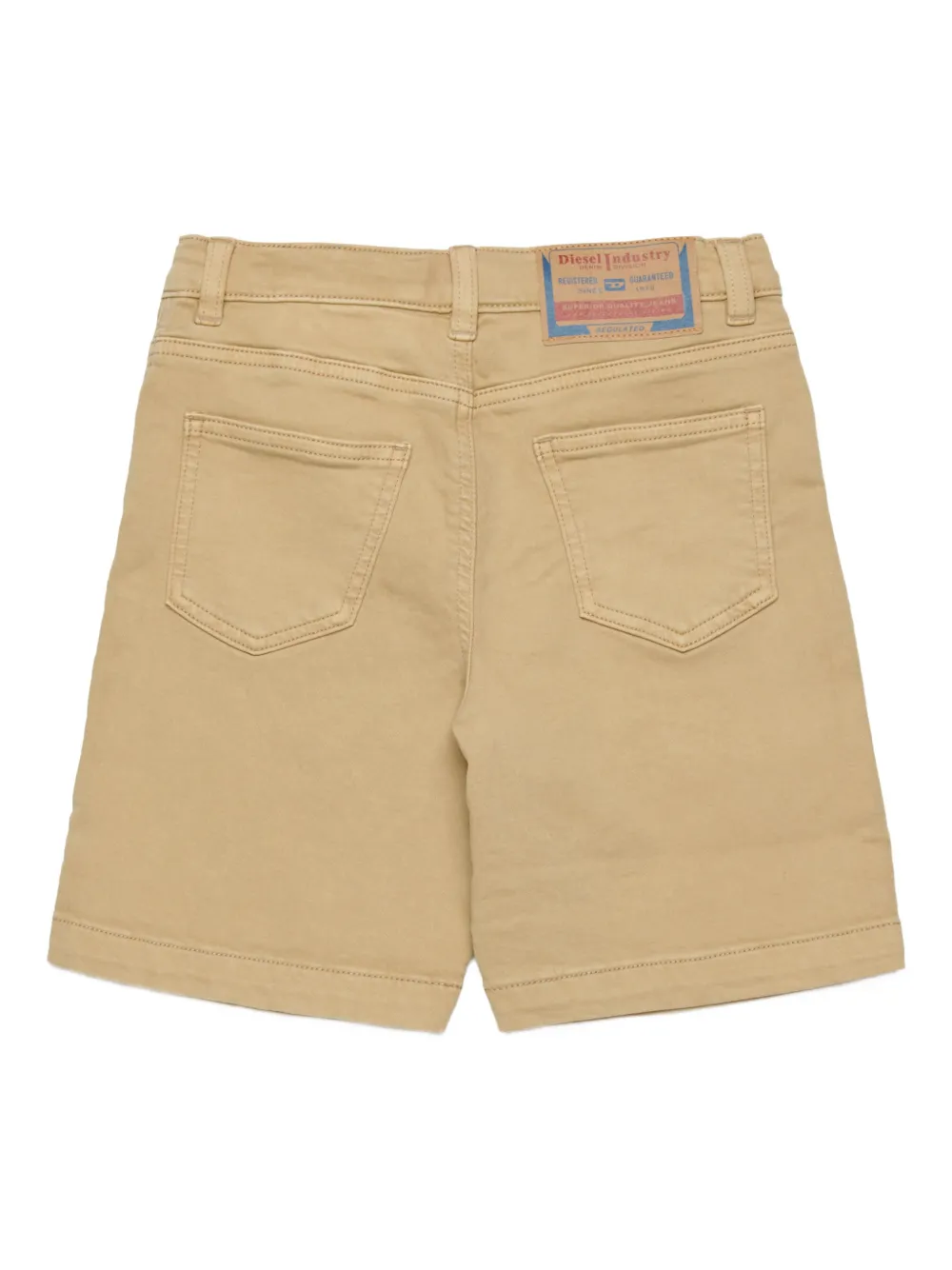 Diesel Kids Spijkershorts met contrasterend stiksel Beige