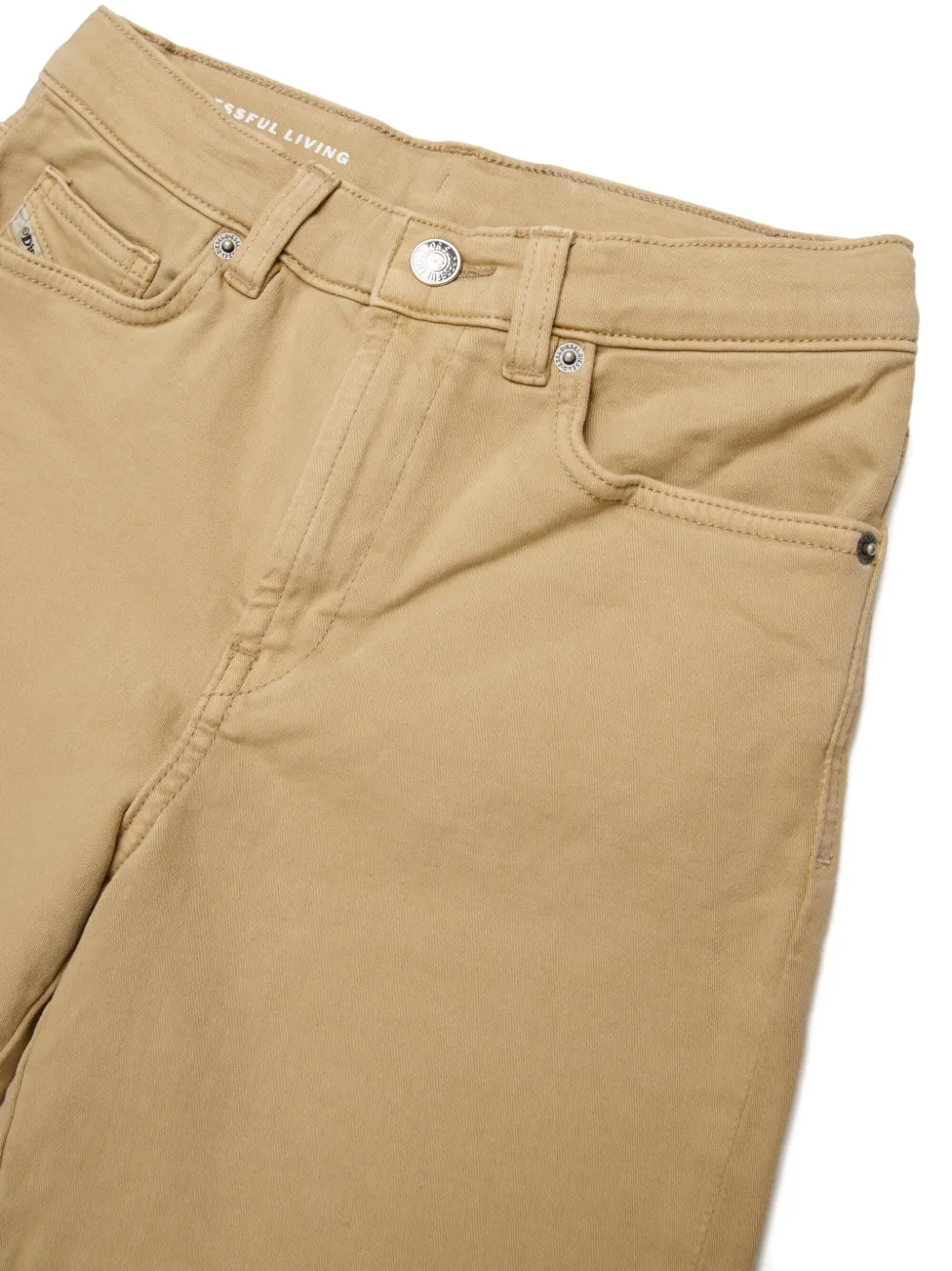 Diesel Kids Spijkershorts met contrasterend stiksel Beige