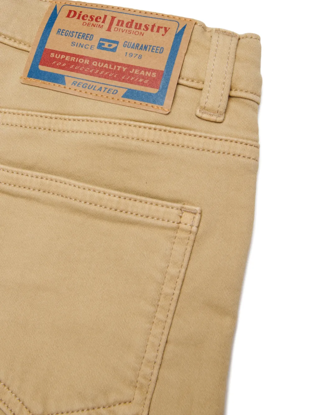 Diesel Kids Spijkershorts met contrasterend stiksel Beige