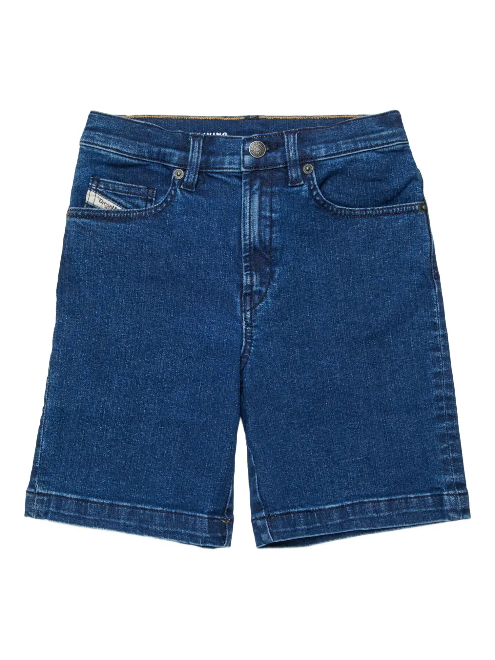 Diesel Kids Shorts denim con cuciture a contrasto - Blu