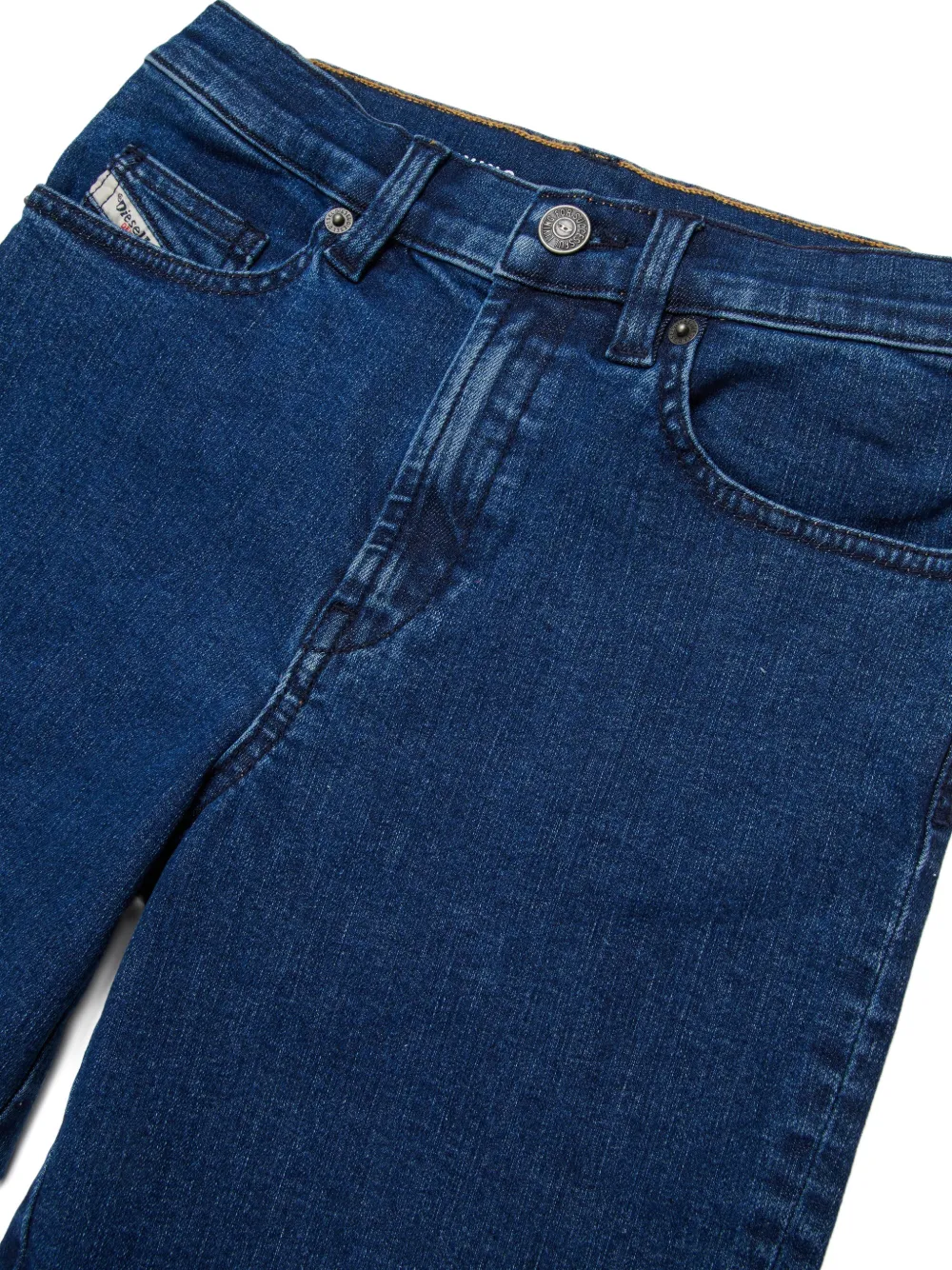 Diesel Kids Spijkershorts met contrasterend stiksel en vijf zakken Blauw