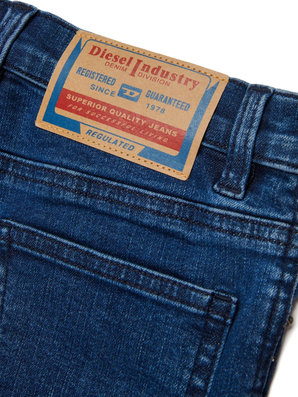 Diesel Kids Spijkershorts met contrasterend stiksel en vijf zakken Blauw