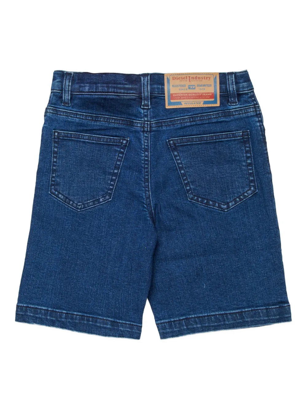 Diesel Kids Spijkershorts met contrasterend stiksel en vijf zakken Blauw