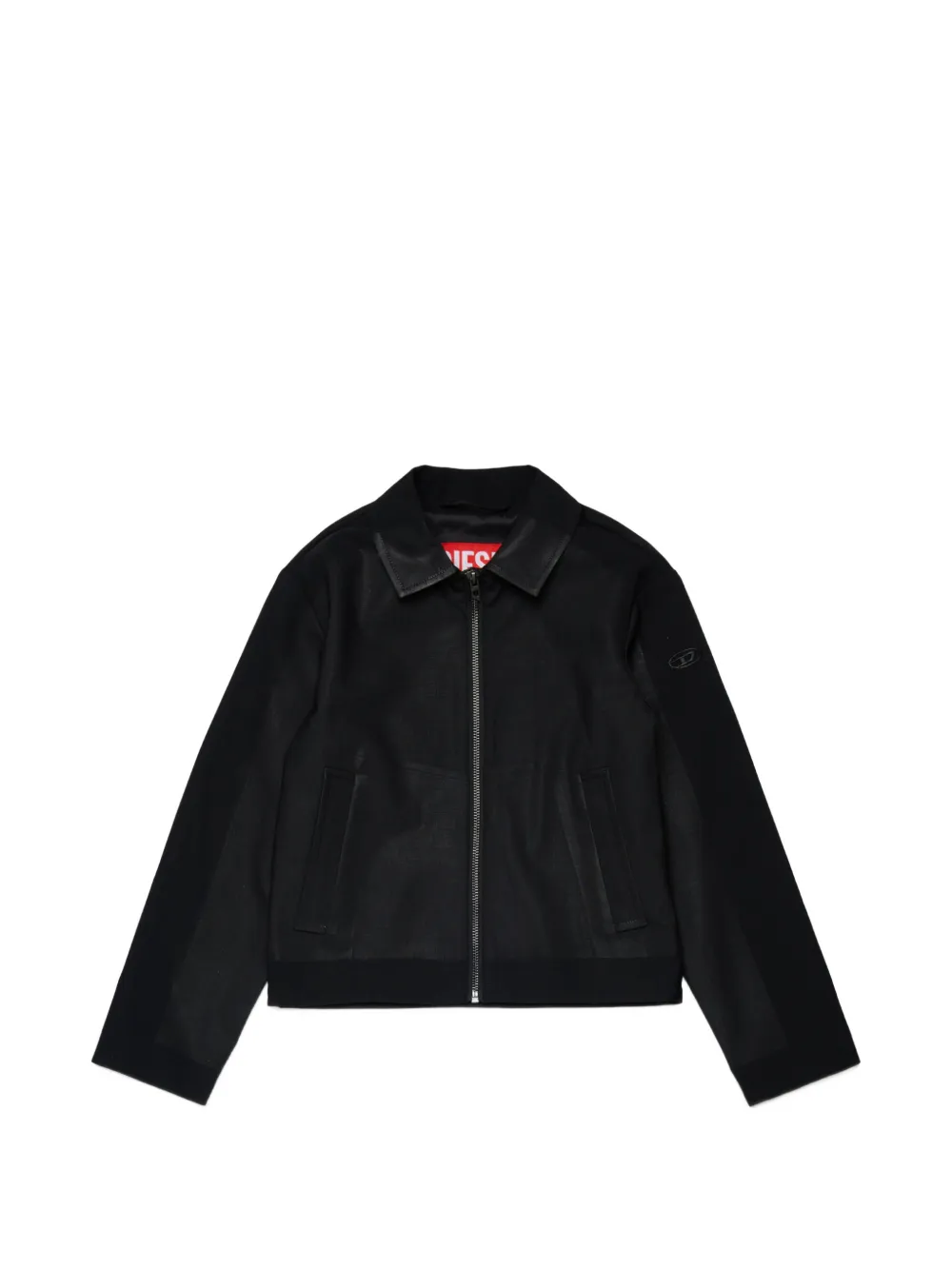 Diesel Kids logo zip-up jacket - Nero