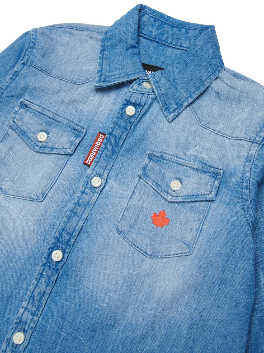  Dsquared2 Kids Buttoned Maple Leaf Shirt - Blue 