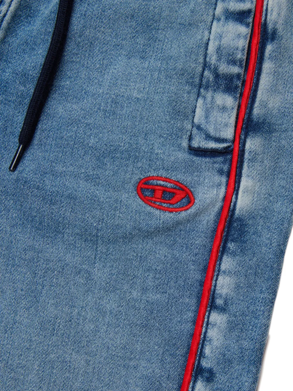 D-Axor Drawstring Embroidered Logo Denim Shorts