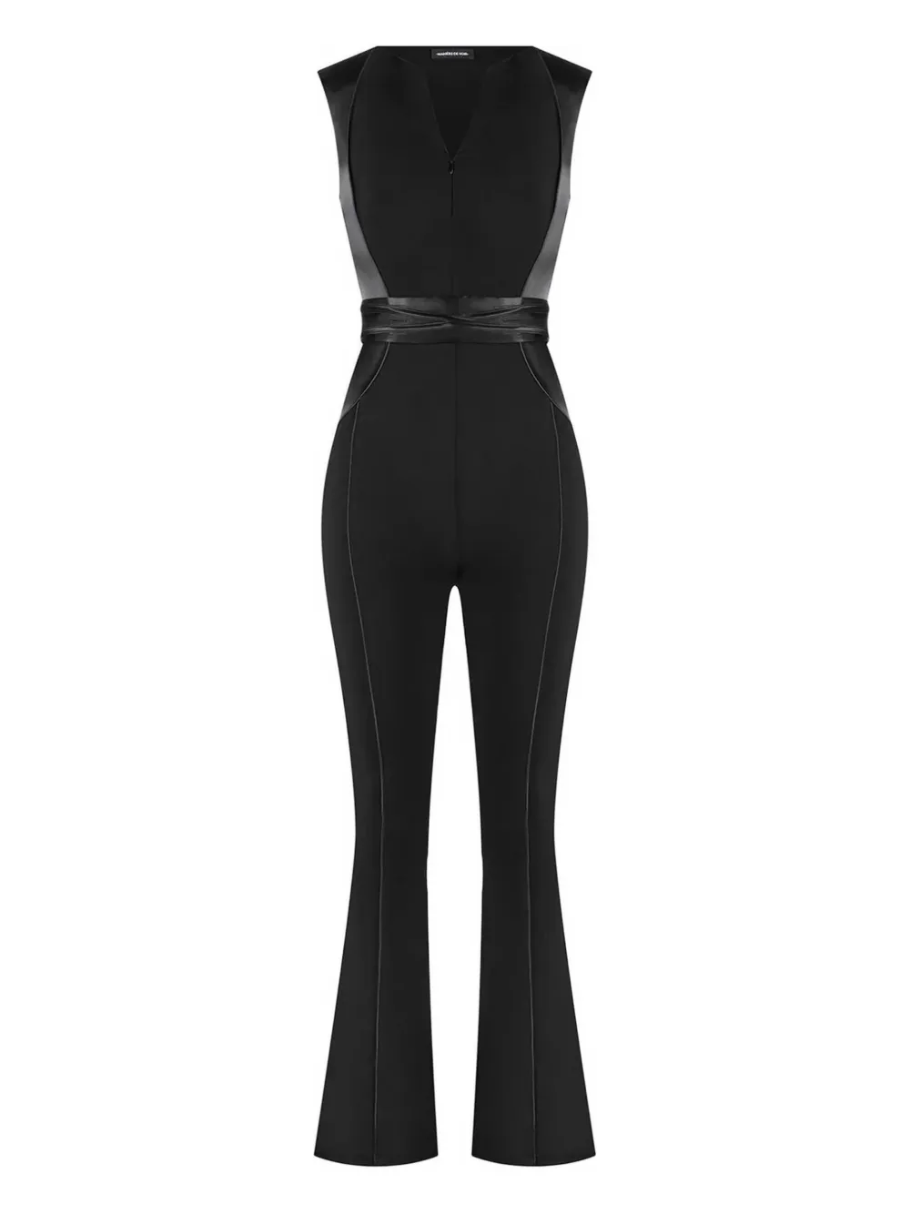 Manière De Voir satin-trim jumpsuit - Nero