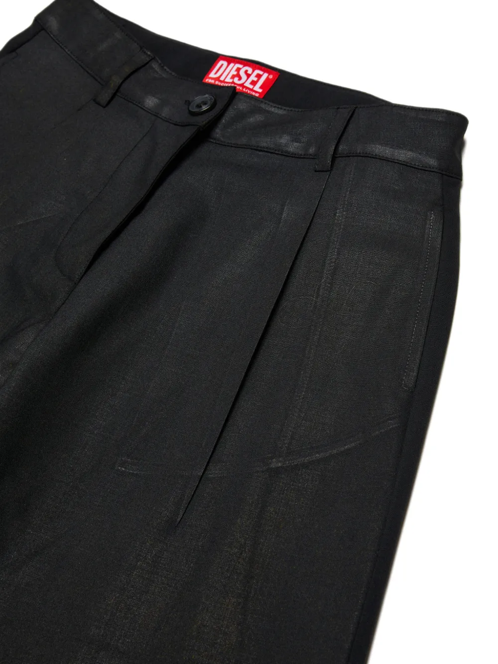 Diesel Kids Broek met wijde pijpen en logodetail Zwart
