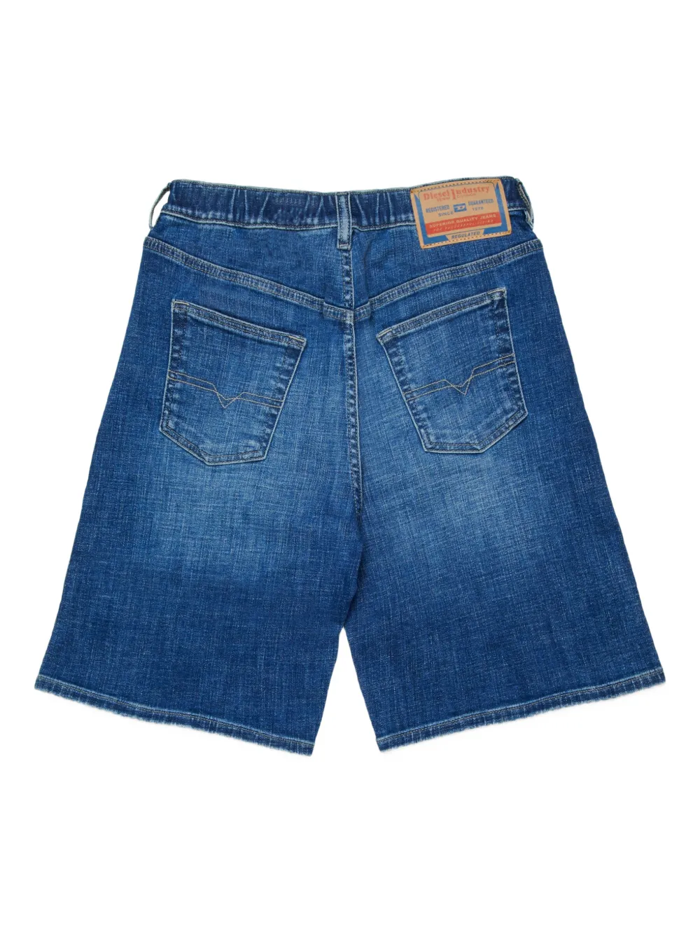 Diesel Kids Denim shorts met gewassen stiksel Blauw