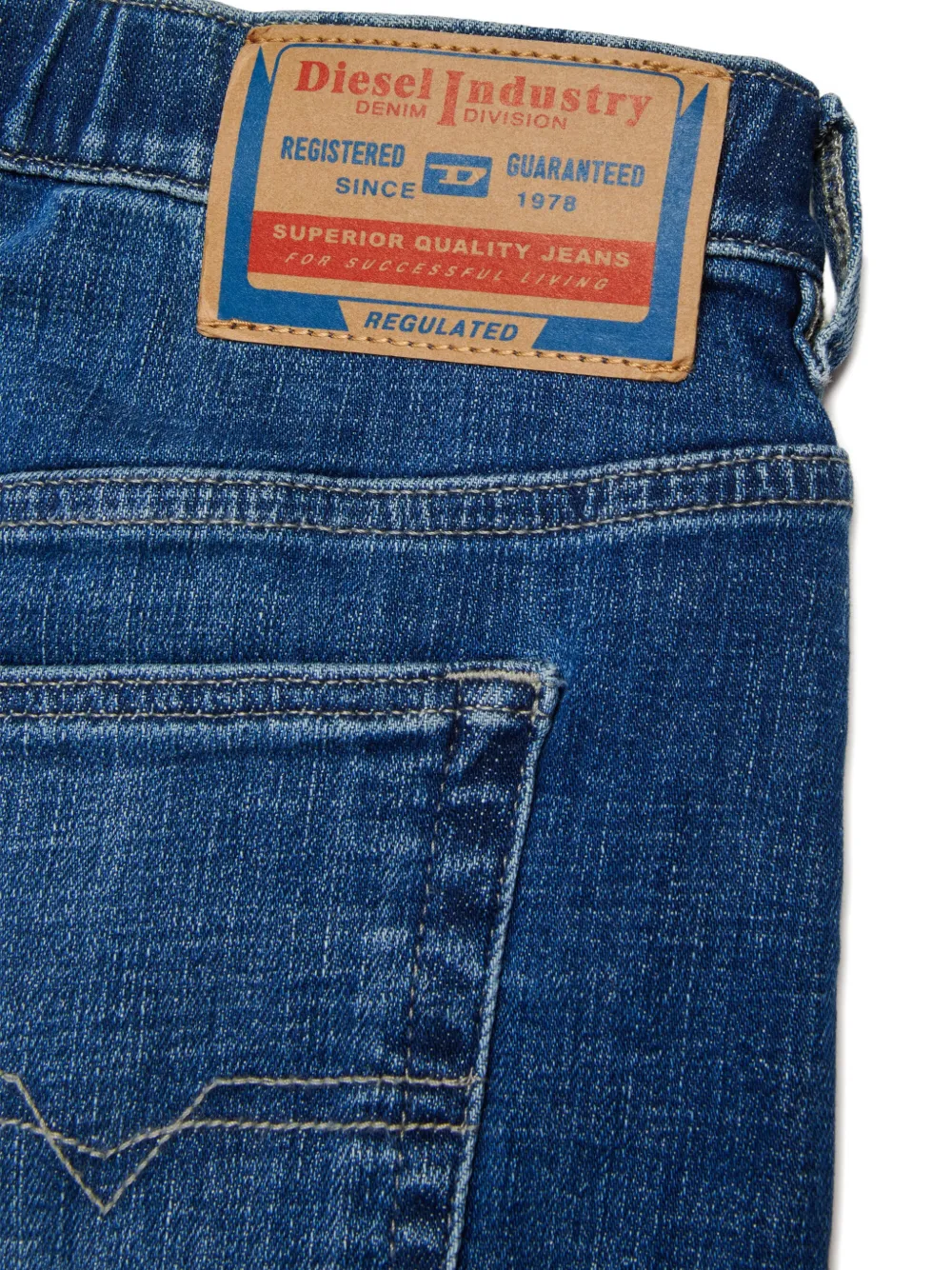 Diesel Kids Denim shorts met gewassen stiksel Blauw