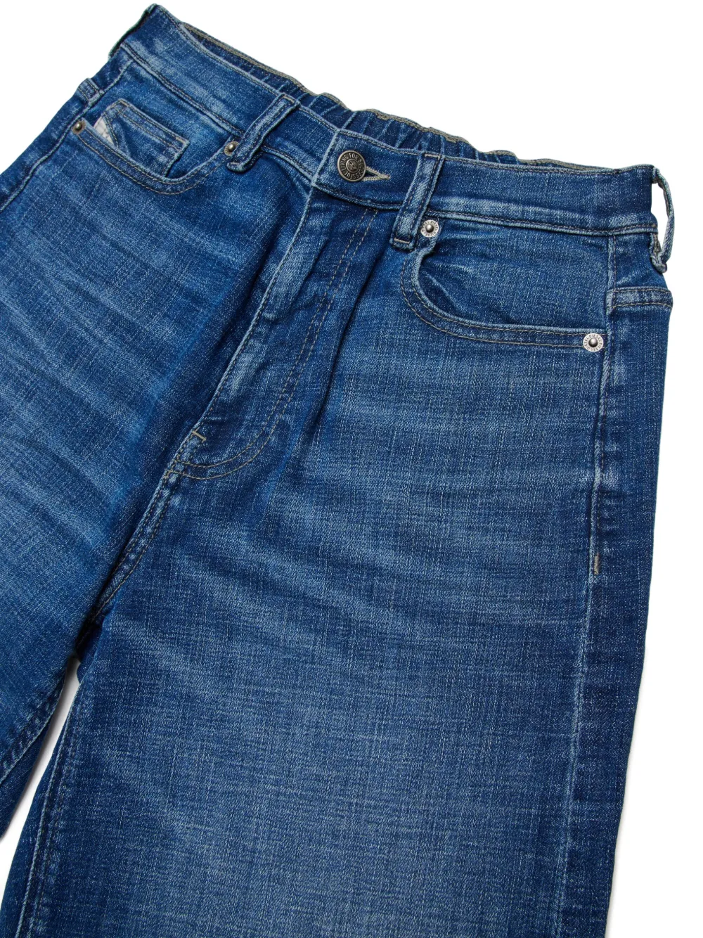 Diesel Kids Denim shorts met gewassen stiksel Blauw
