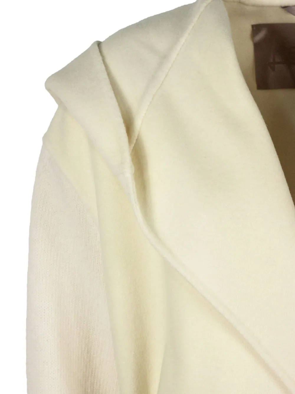 Herno Hooded Knit-sleeve Coat In Gray