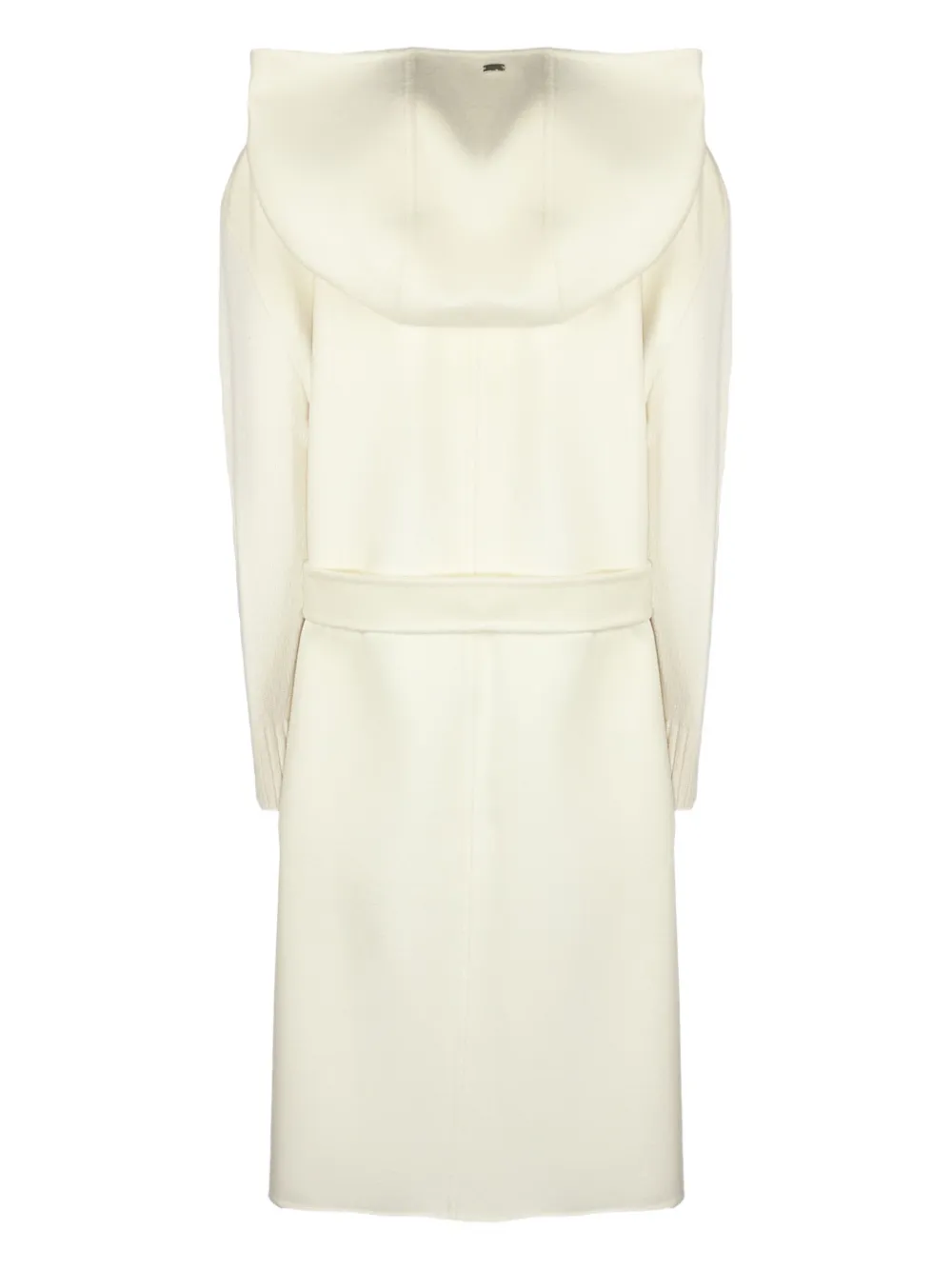 Herno Hooded Knit-sleeve Coat In Gray