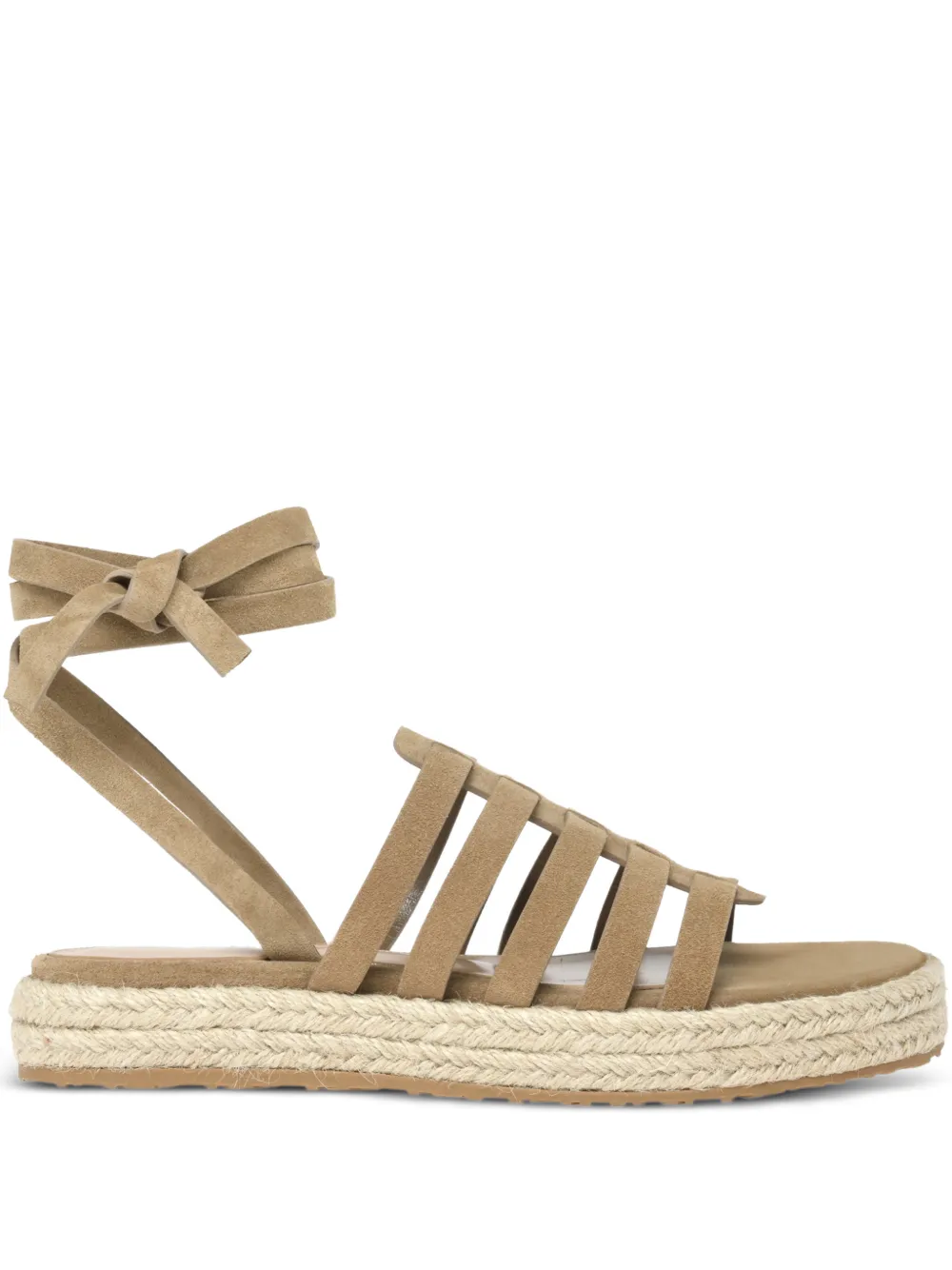 Gianvito Rossi Pompei espadrilles met striksluiting Beige