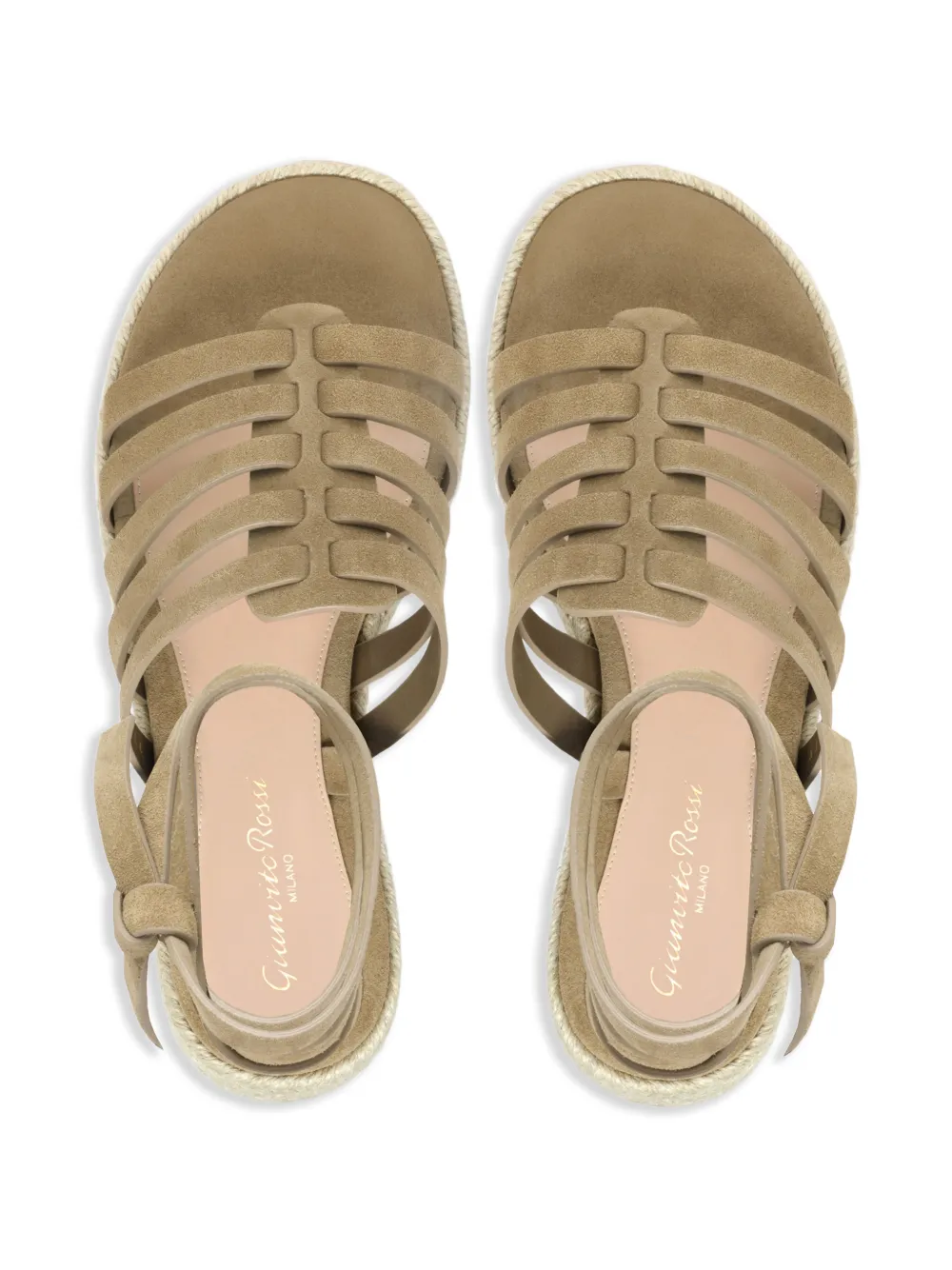 Gianvito Rossi Pompei espadrilles met striksluiting Beige