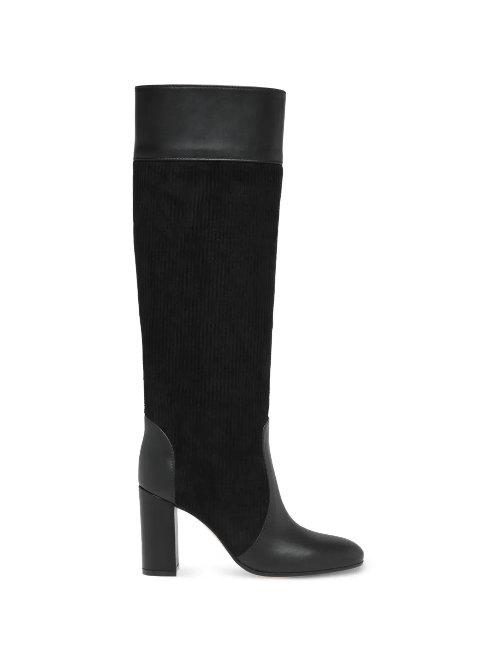Gianvito Rossi sheffield panelled knee-high boots Zwart