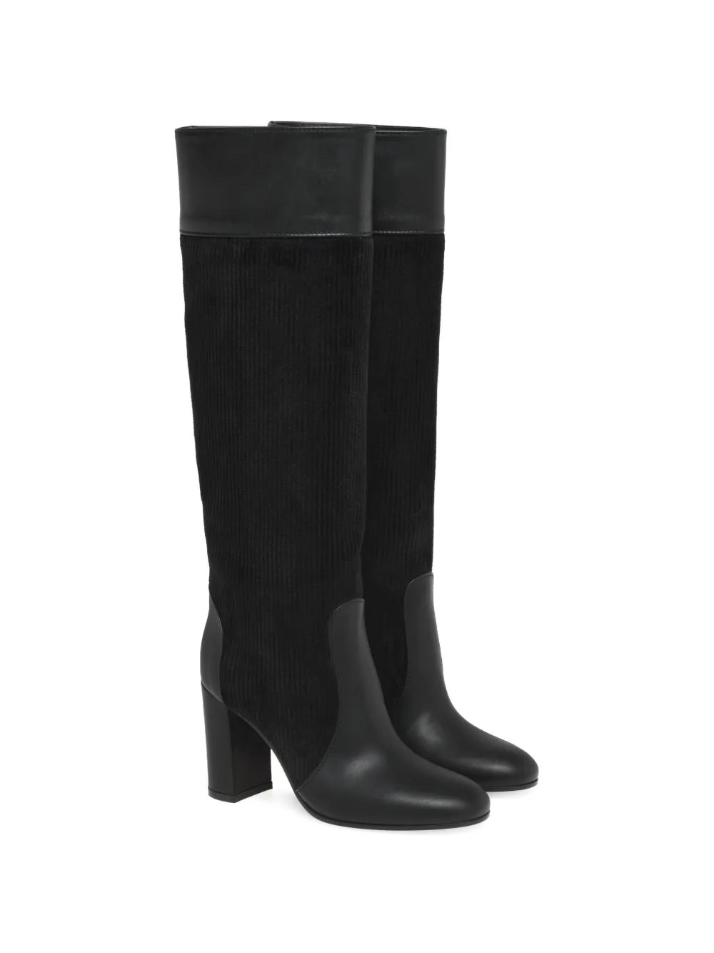 Gianvito Rossi sheffield panelled knee-high boots Zwart