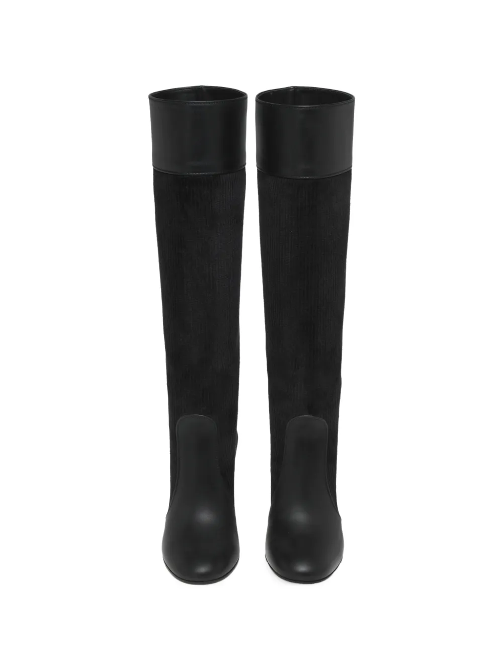 Gianvito Rossi sheffield panelled knee-high boots Zwart