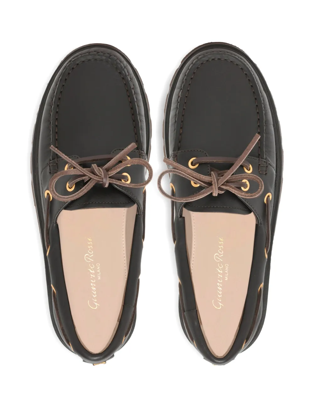 Gianvito Rossi Olone loafers met veters Bruin