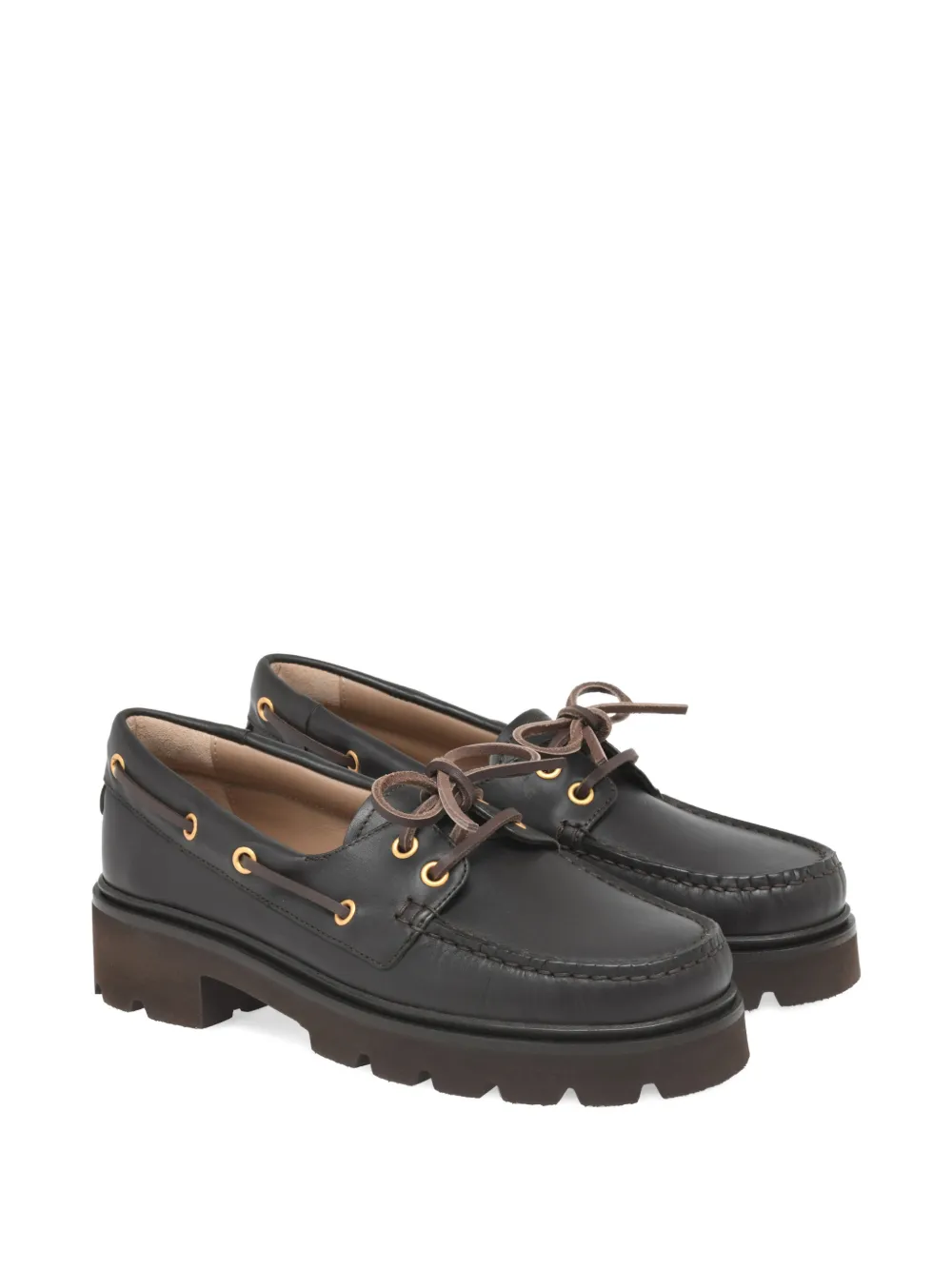 Gianvito Rossi Olone loafers met veters Bruin