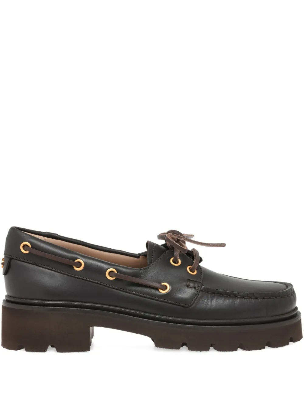 Gianvito Rossi Olone loafers met veters Bruin