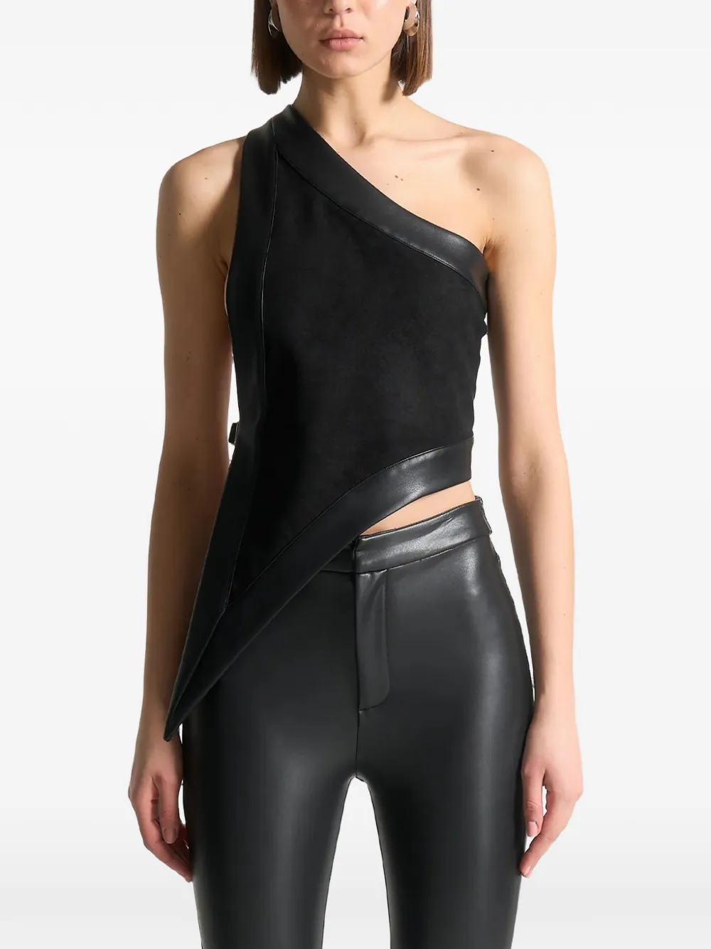 Manière De Voir Asymmetric Backless Top In Black