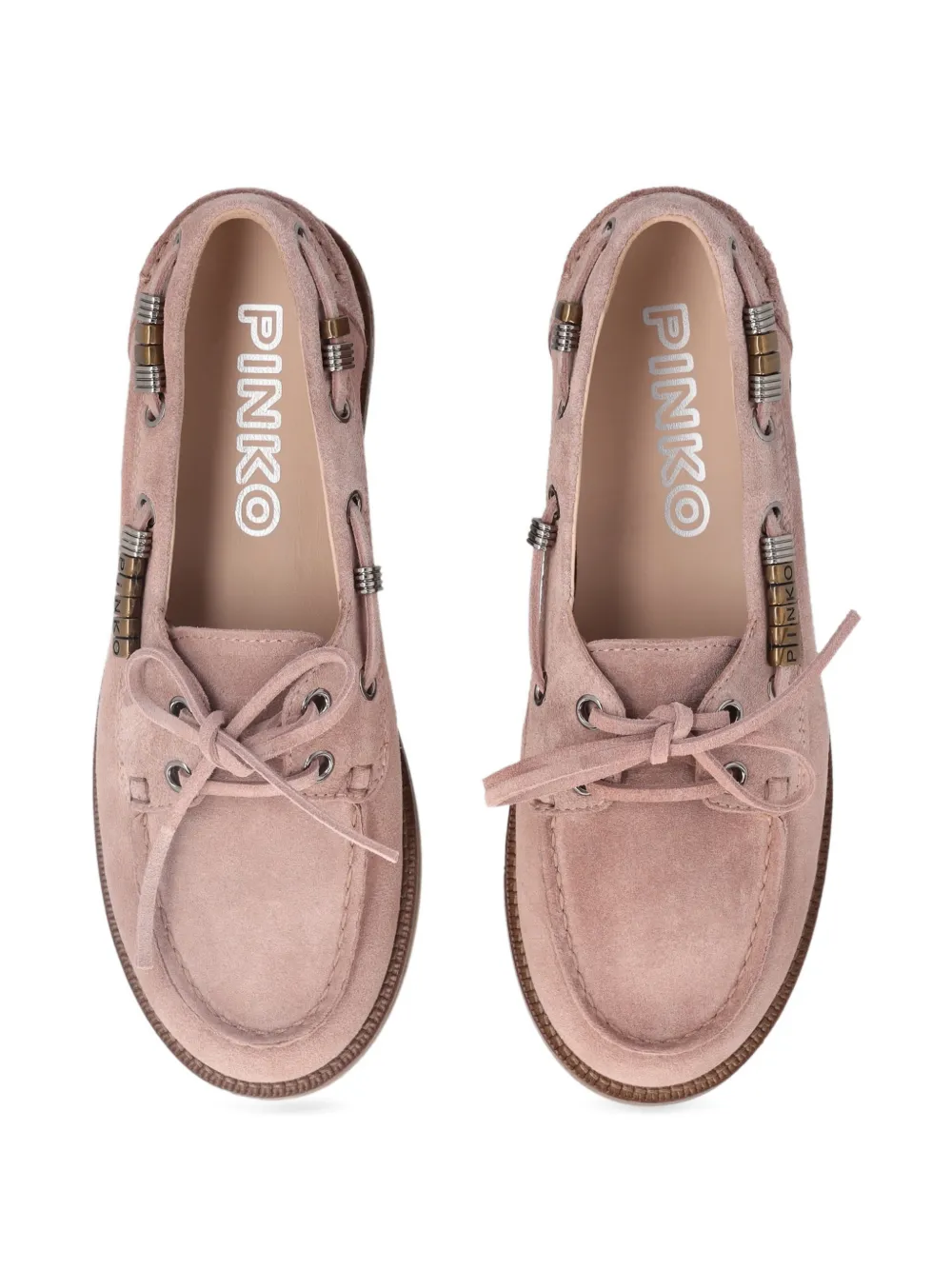 PINKO Suède loafers met veters Roze