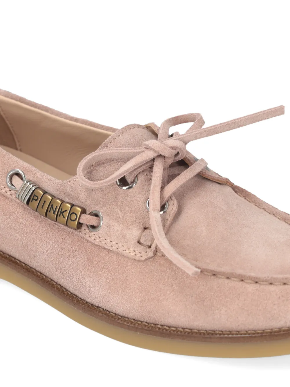 PINKO Suède loafers met veters Roze