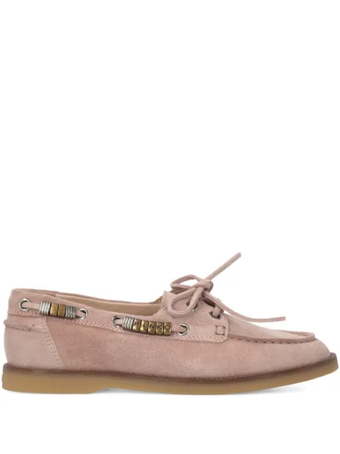 PINKO mocasines de gamuza con agujetas
