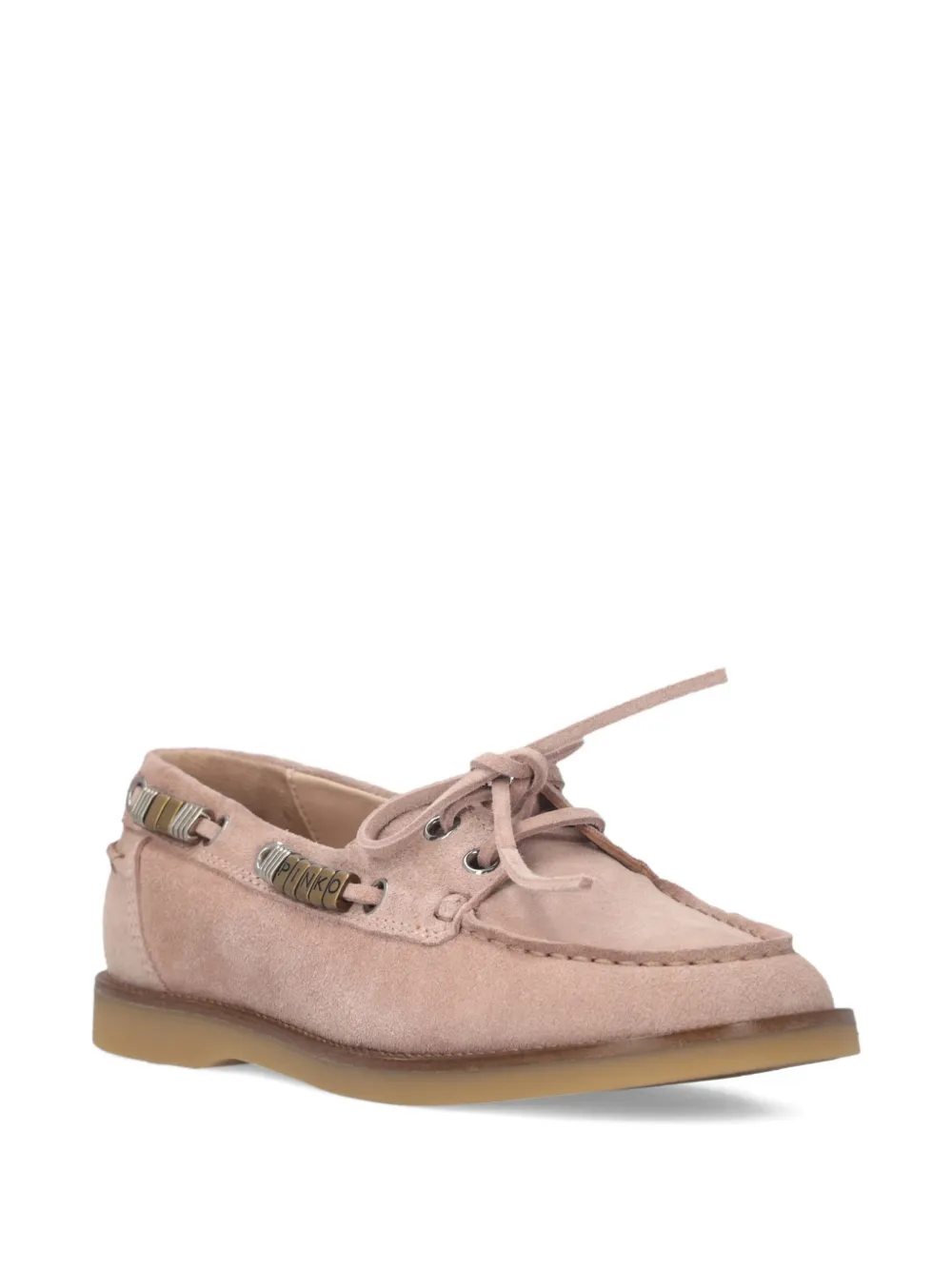 PINKO Su&egrave;de loafers met veters - Roze