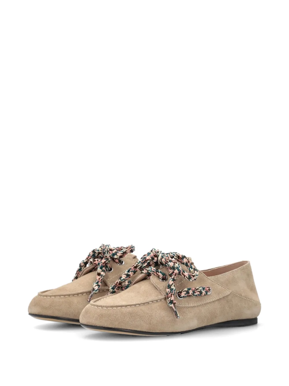 Woven Lace-Up Loafers