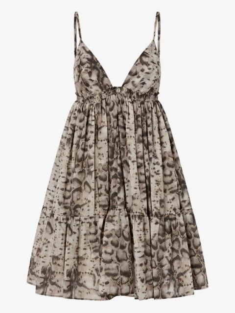 PINKO Adrano tiered animal-print mini dress