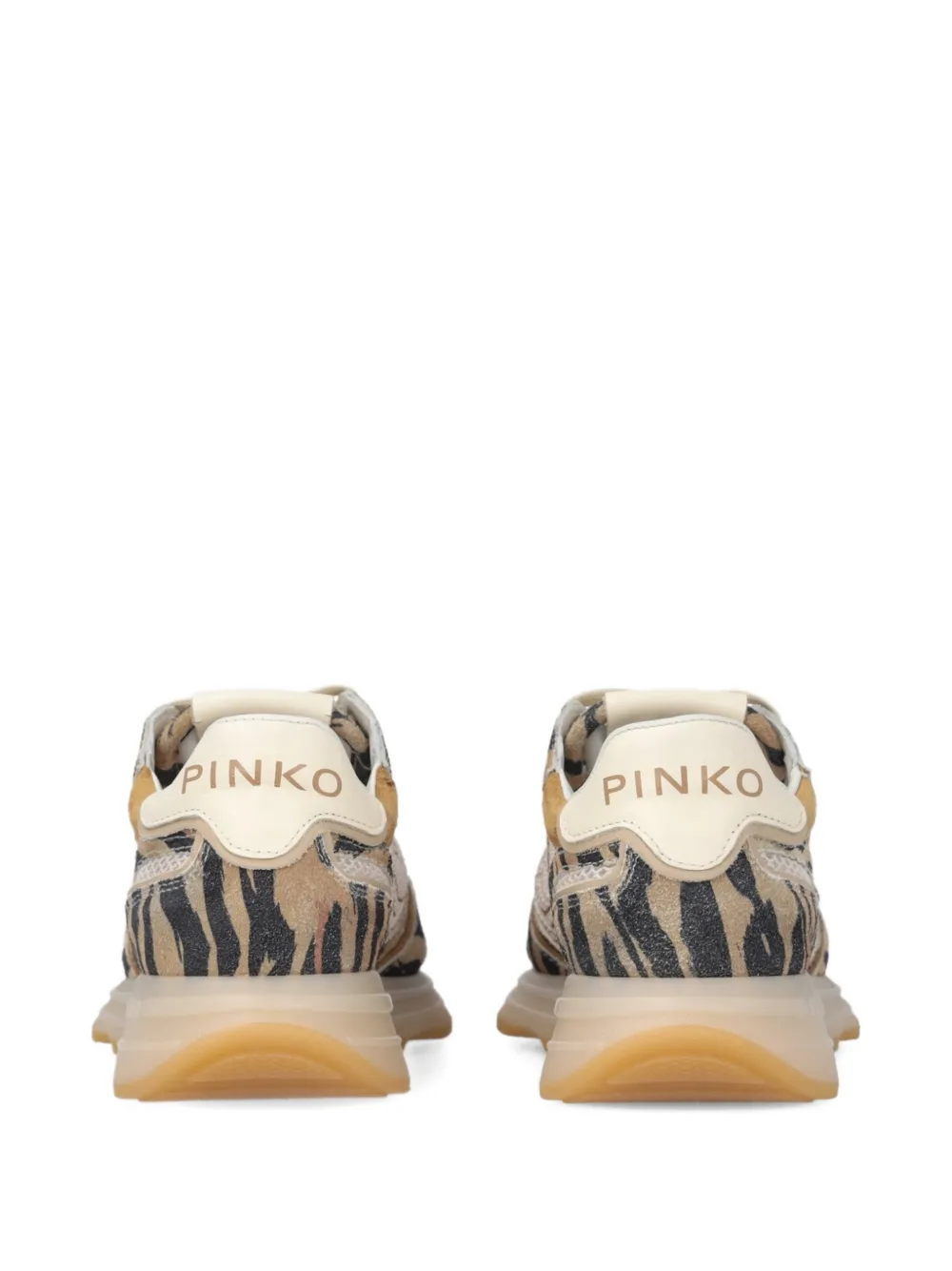 PINKO Zoe sneakers met tijgerprint en logo Beige
