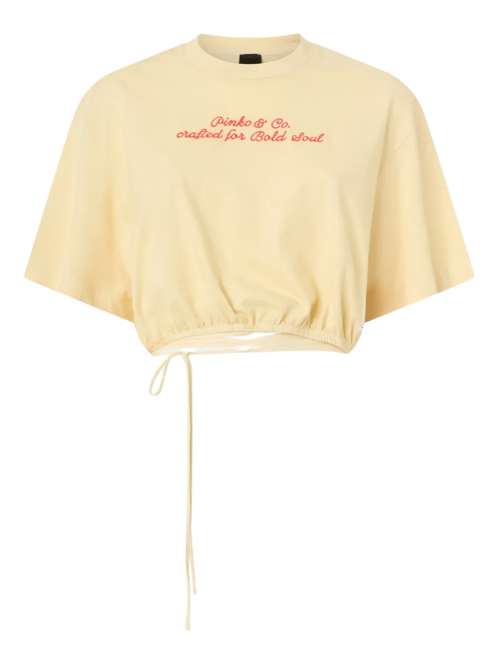 PINKO T-Shirt mit Kordelzug - Gelb