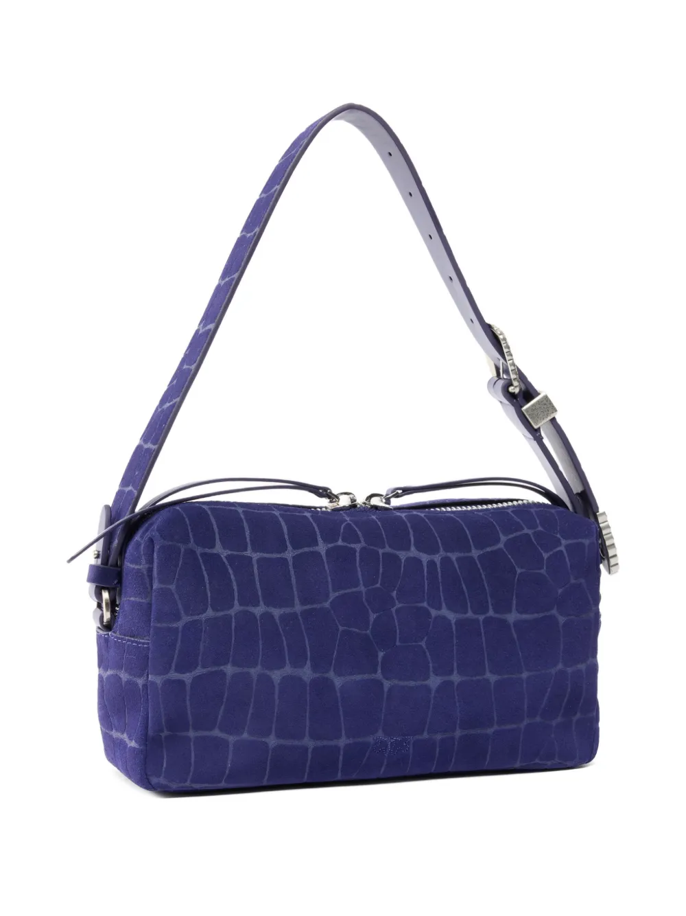  Pinko Embossed Logo Shoulder Bag - Blue 