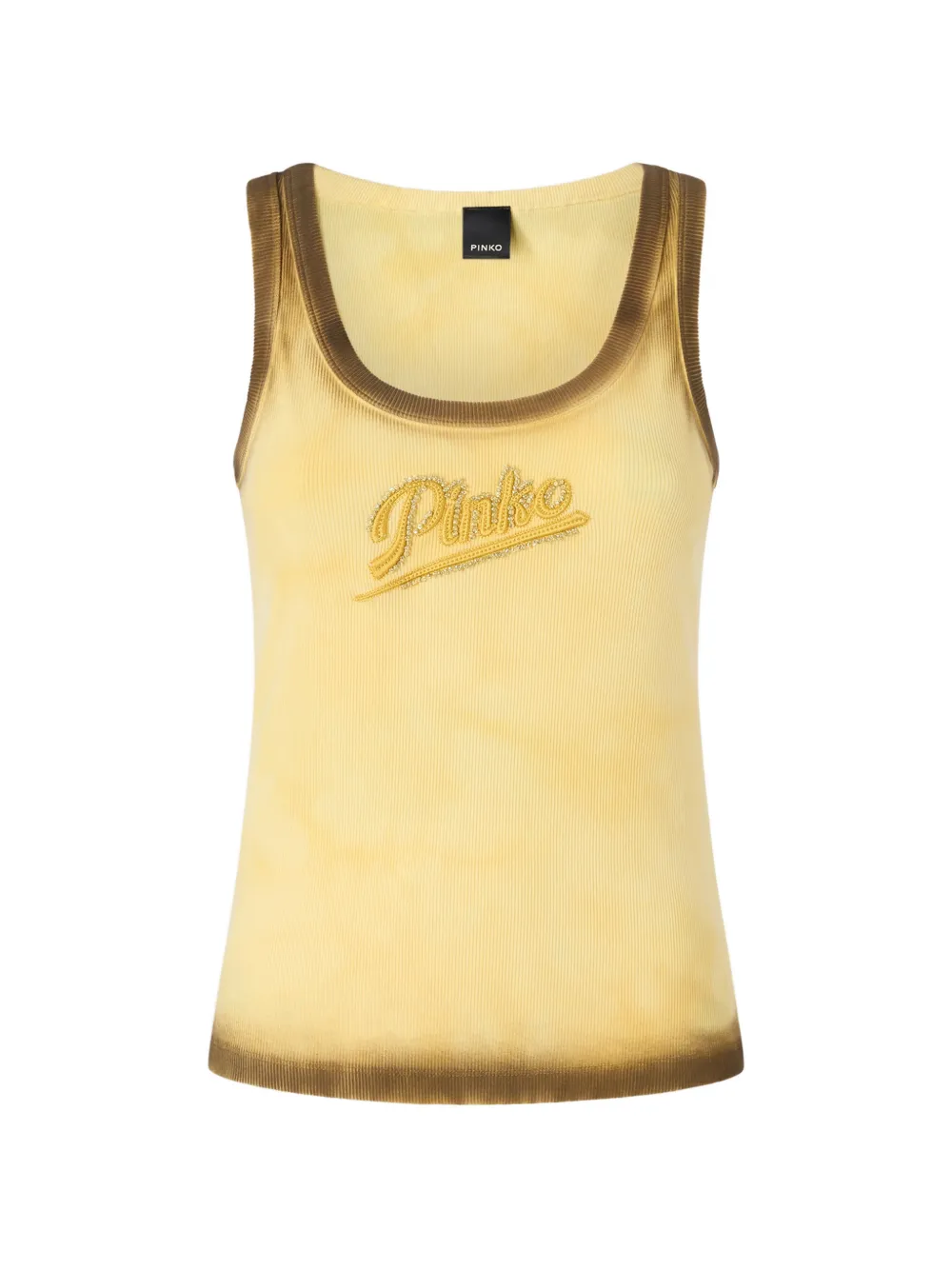 PINKO logo-embroidered sleevelesst ank top - Giallo